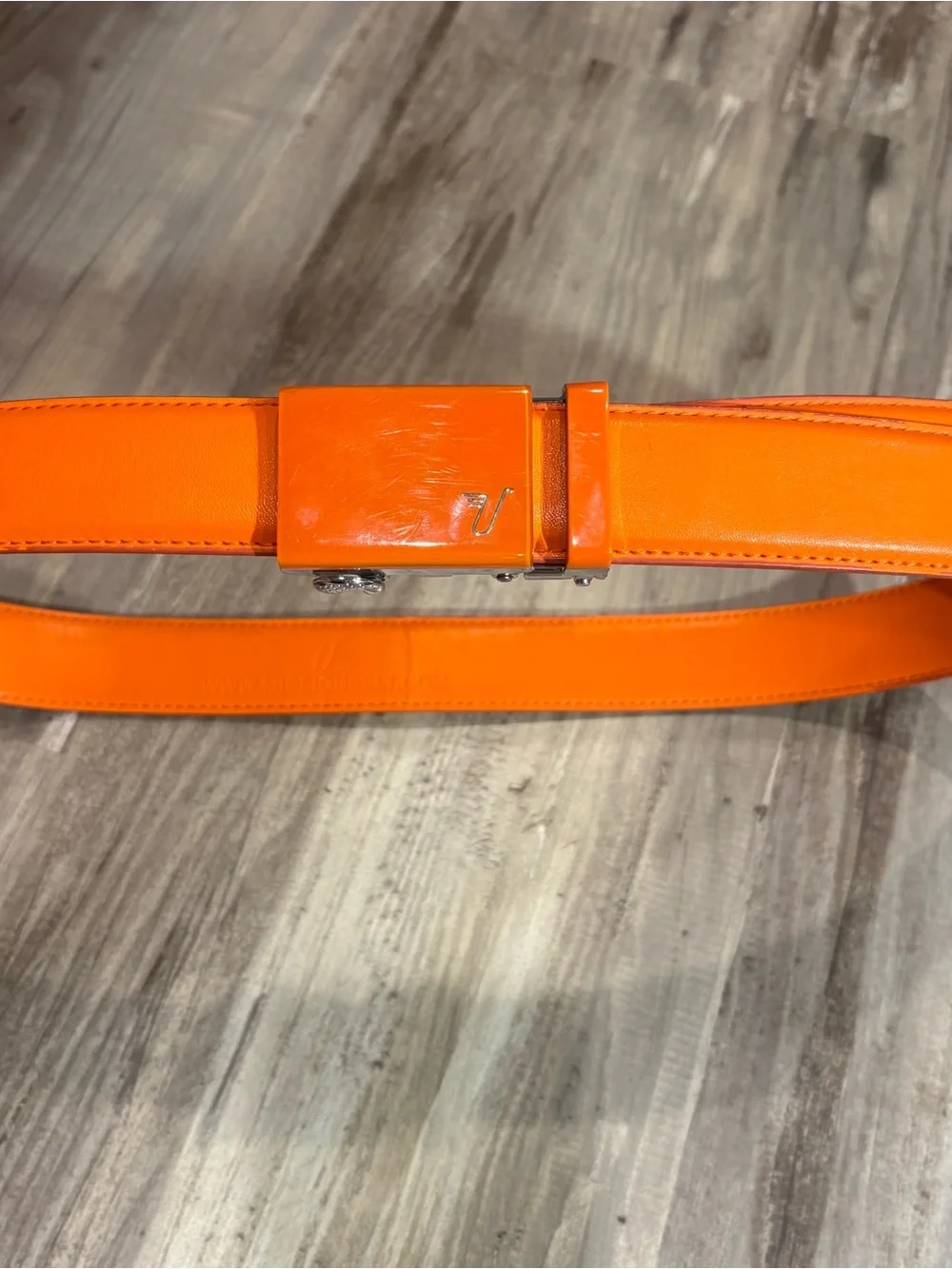 Mission Belt Men’s 36/38 Orange Leather With Fugitive 40MM Orange Buckle